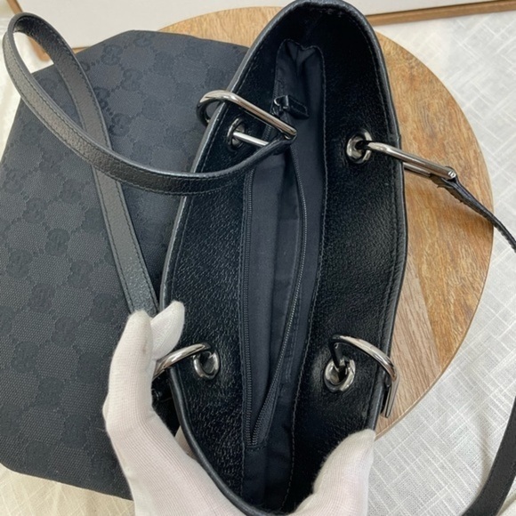 Gucci GG Vintage Logo Eclipse Canvas Fabric Tote Bag/ Shoulder Bag/ Handbag - Picture 5 of 14